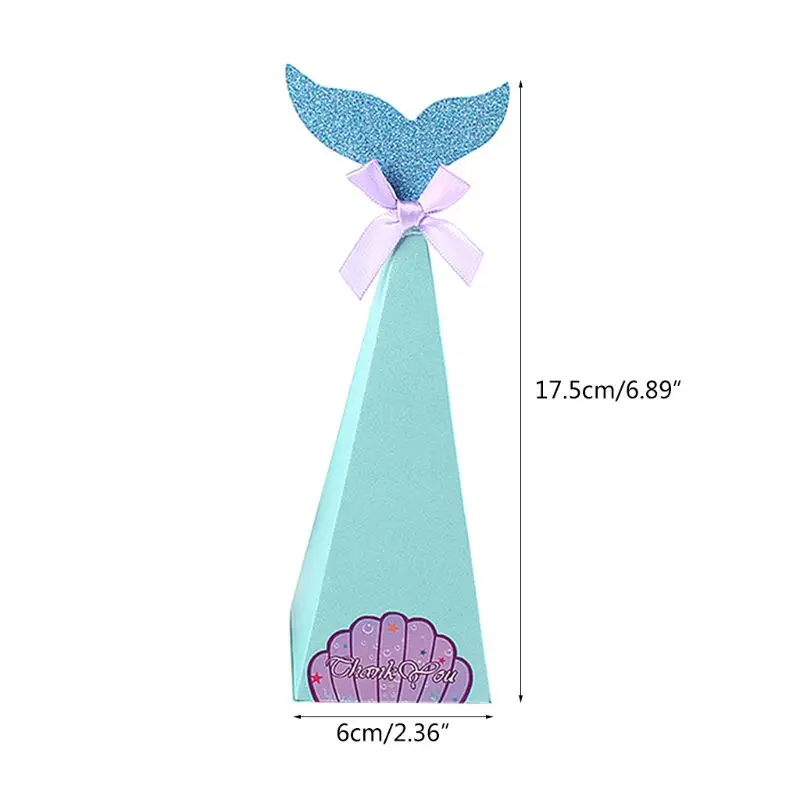 

20Pcs/Set Fish Mermaid FishShell Sticker Bowknot Candy Box Birthday Party Gift Decorative Packaging Supply