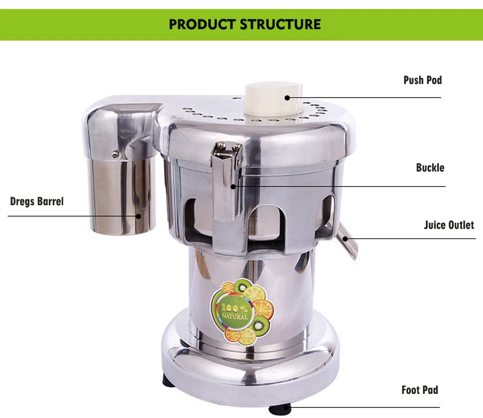 WF-A3000/B3000 электрическая профессиональная медленная соковыжималка, соковыжималка для фруктов, апельсинов, Соковыжималка из нержавеющей стали