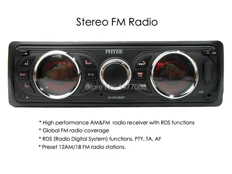 1 Din съемный Автомагнитола RDS Bluetooth стерео аудио A2DP Handsfree AM FM USB SD AUX головное устройство ISO PHYEE SX-MP3382BT