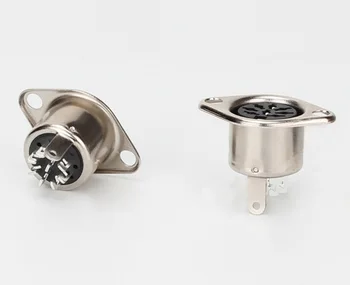 

5pcs Din Socket 3 Pin 4 5 6 7 8 Position Female Panel Mount Vertical Through hole SDS-J DS Power 2A 110V AC Circular Receptacle
