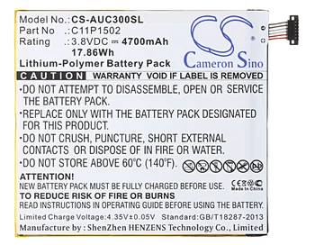 

Cameron Sino 4700mAh Battery C11P1502 , C11P1517 for Asus P023, Z300C, Z300CG, Z300CXG, ZD300M, ZenPad 10, ZenPad 10.1