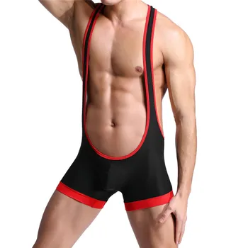 

Men undershirts JumpSuit One-Piece Suits Smoothly Wrestling Singlet Breathable BodySuit Exotic Super Soft Spandex Undershirt