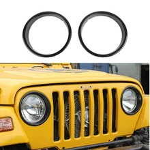 Колпаки для лампы Jeep Wrangler TJ 1997-2006 2 двери автомобиля Передняя фара Крышка лампы украшения автомобиля внешние аксессуары Стайлинг 2 шт