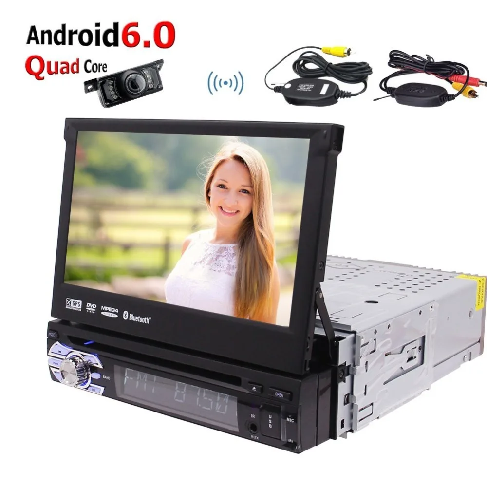 

Android Car Stereo 1 Din GPS DVD Player and Built-in WIFI Support Phone Link/Bluetooth/Radio RDS/Steering Wheel Control/USB SD