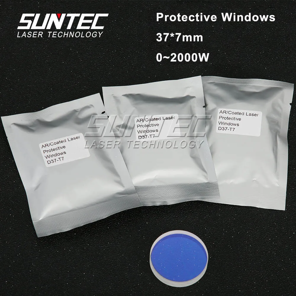

Suntec Laser fiberlaser protection windows 37x7mm P0595-58601 for WSX/Precitec/Raytools Laser Head laser cutter Cutting 2pcs/lot