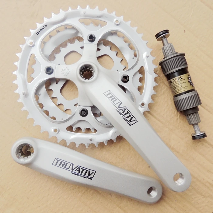 

Original SRRM Tuervative 170mm 48-38-28 8 9 speed ISIS thread spindle mtb bicycle crankset