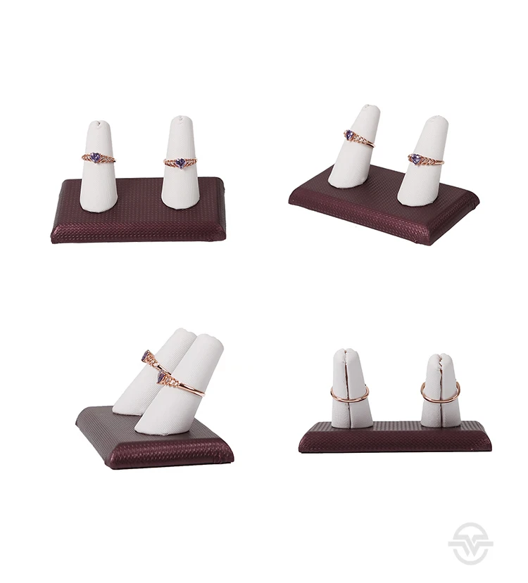 High Quality Leatherette Ring Finger Holder Rack Display Stand Rack
