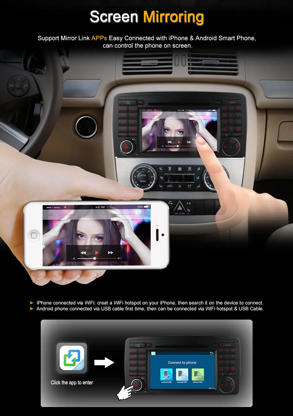 Clearance Android4.4 Car DVD For Benz R Class W251 R280 R300 R320 R350 Quad Core FM AM radio support wifi 3G BT GPS DAB TPMS DTV 1