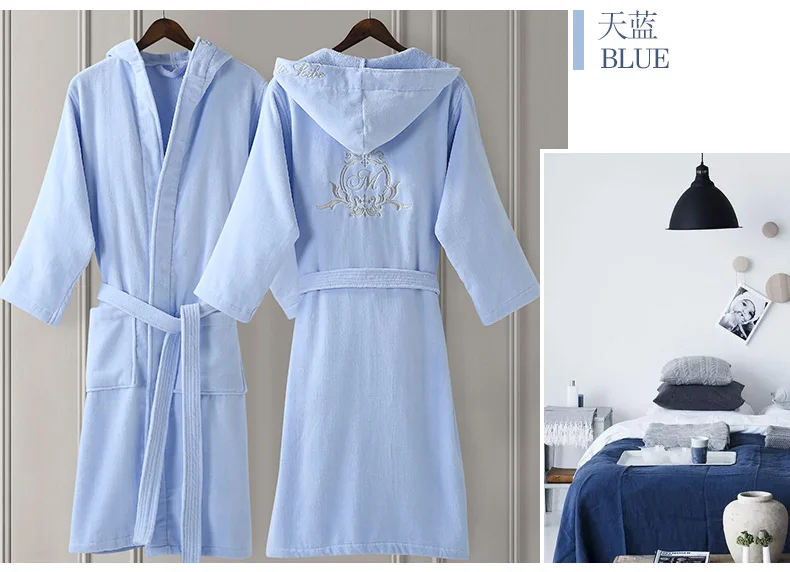 satin pajamas New Winter Five-star Hotel Bathrobes Men Women Cotton Towel Terry Bath Robes Male Thick Warm Hooded Absorbent Robes satin pajamas