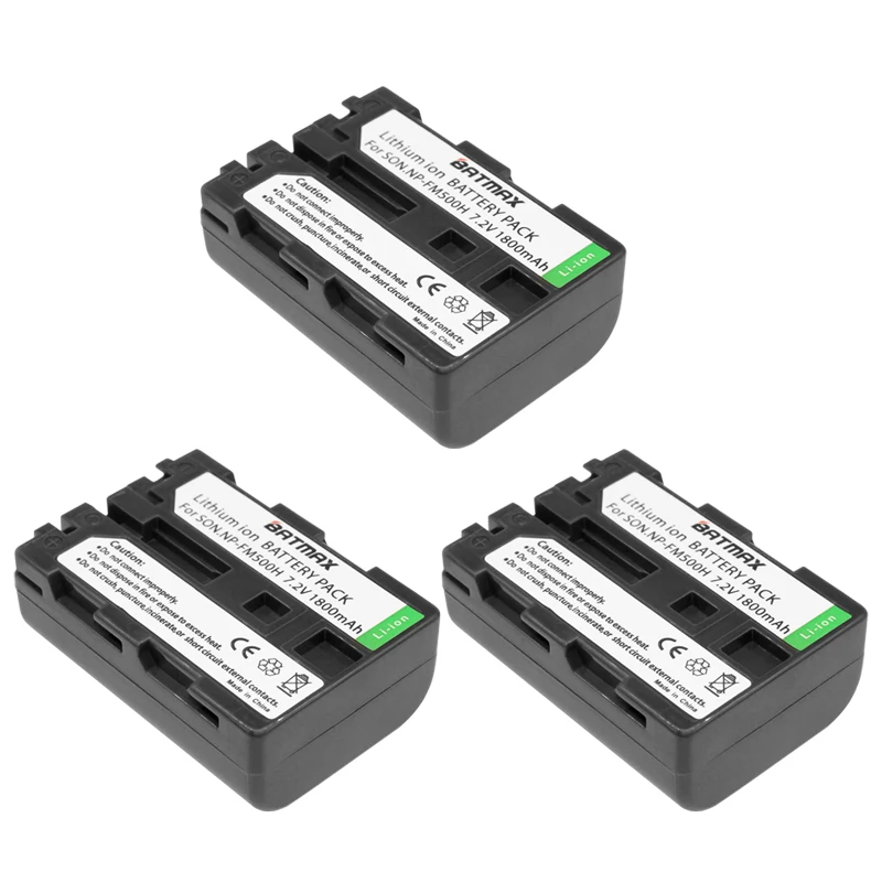 3Pcs 1800Mah Np-Fm500H Np Fm500H Batterie Per Fotocamere Ricaricabili Per Sony A57 A65 A77 A99 A350 A550 A580 A900