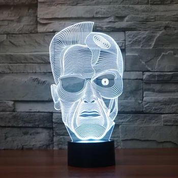 

[Seven Neon]Free shipping Schwarzenegger Acrylic 7Colors Desk Lamp 3D Lamp Novelty Led Night Light Millennium Falcon Light