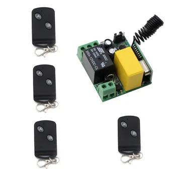

Hot Selling AC220V 1CH 10A Wireless Remote Control Switch Relay System Mini Receiver + 4X Transmitter for Lamp Window 315/433mhz