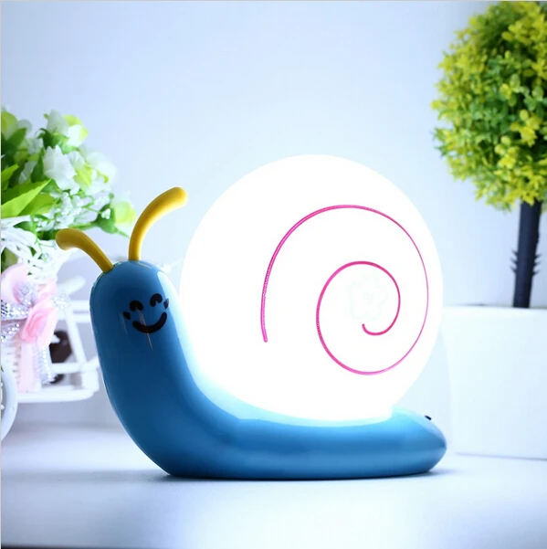 100% Brand New Snail Rechargeable USB LED Night Light Kids Baby Wall Lamp Table Bed Room Decorating Home free shipping |