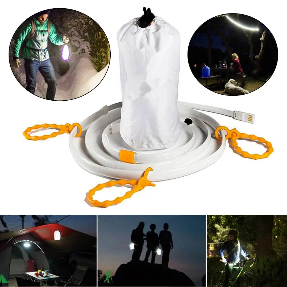 Flexible Waterproof 5V LED USB Strip Light 45Led Hiking Camping