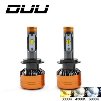 

DUU Car LED Headlight Tricolor 3 Color Z5 H1 H4 H7 H11 HB3 HB4 50W 5800LM Flip Chips 3000K 4300K 6000K Switchback LED Bulbs