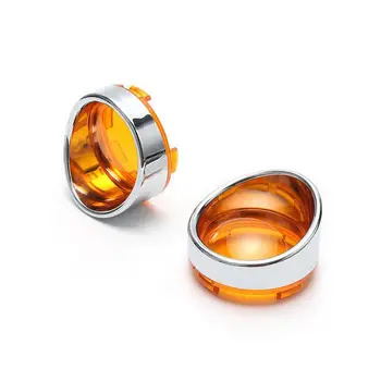 

Chrome Amber Lens Motorcycle Visor Style Rings Turn Signal Light Bezels Tint Smoke Lens Cover For Harley Davidson Sportster 883