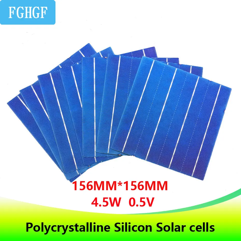 

100PCS 4.5W 6x6 Photovoltaic Polycrystalline Solar Cells For home DIY Solar Panel solar charger