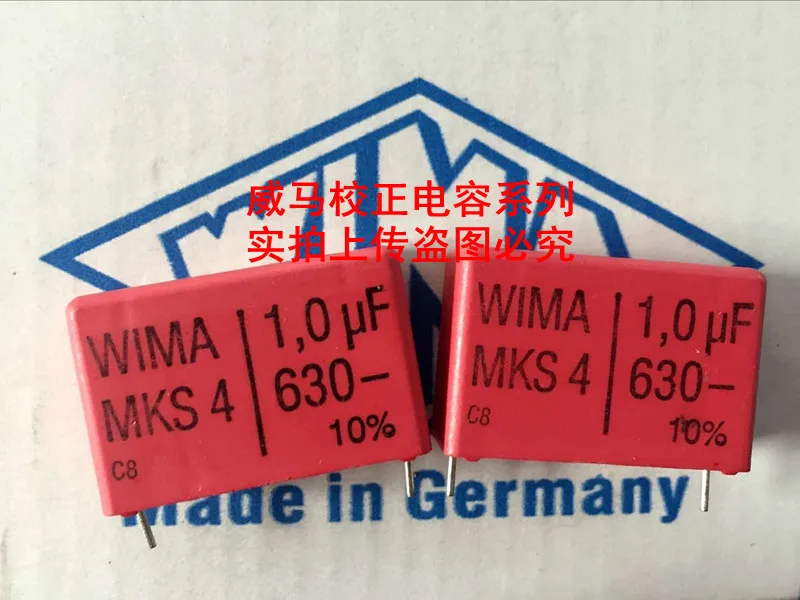 

2019 hot sale 10pcs/20pcs German capacitor WIMA MKS4 630V 1UF 1.0UF 630V 105 P: 27.5mm Audio capacitor free shipping