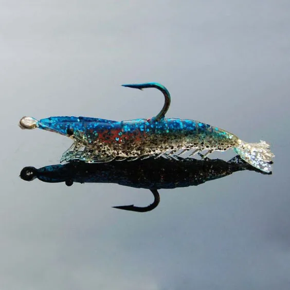 

free shipping 6cm 3.5g 20pcs mixed colors pesca fishing tackle shrimp fishing lure soft bait isca artificial lures swim bait