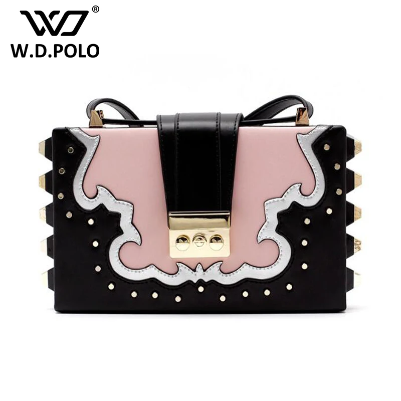 

WDPOLO New genuine leather Fashion Women Messenger Bags women mini box bags Famous Brand Shoulder Bag female Crossbody Bags sac