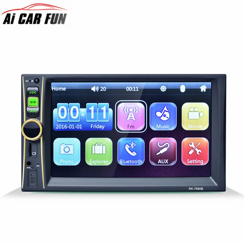 

2DIN HD 6.6 Inch Car Player MP4 MP3 MP5 Bluetooth Hands-free Reversing Priority with Camera RK-7680 Car Stereo Audio MP5 Player