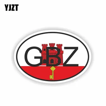 

YJZT 11.3CM*7.6CM Car Body GBZ GIBRALTAR Country Code Stickers PVC Decal 6-0205