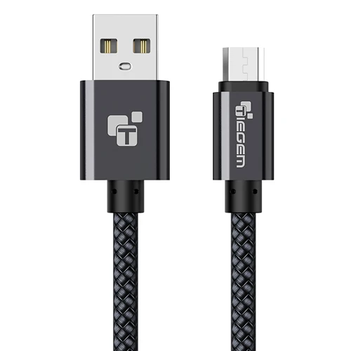 TIEGEM Micro USB кабель 2A нейлон Быстрая зарядка USB кабель для передачи данных для samsung htc Xiaomi LG sony Android мобильный телефон usb зарядный шнур - Цвет: Black