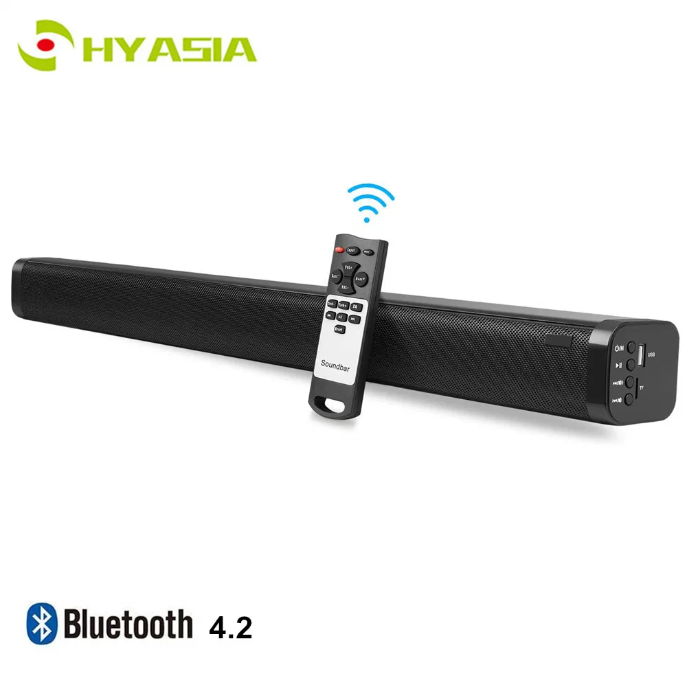 HYASIA 40W Bluetooth 4.2 Soundbar TV AUX Coaxial TF Wireless Sound bar Bluetooth Speaker TV Home Theater Sound System Parlantes HYASIA 40W Bluetooth 4.2 Soundbar TV AUX Coaxial TF Wireless Sound bar Bluetooth Speaker TV Home Theater Sound System Parlantes