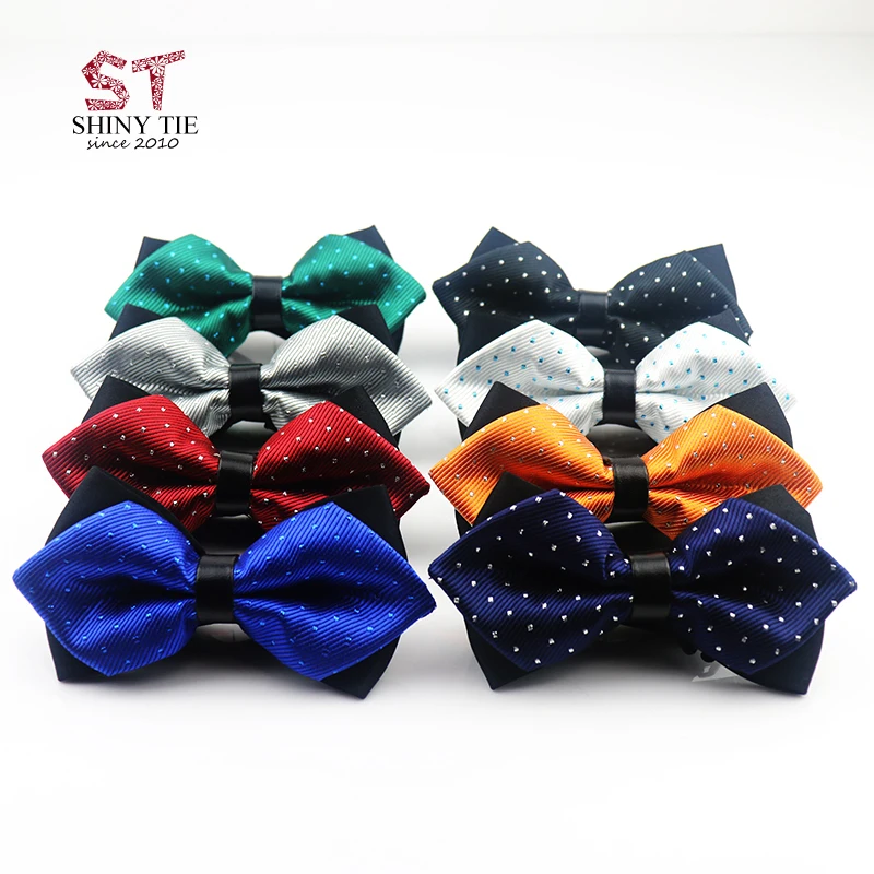 

Classic Polyester Men's Bow Tie Sharp Corner Noeud Papillon Dot Bowtie Leisure Business Butterfly Bowknot Wedding Party Cravats