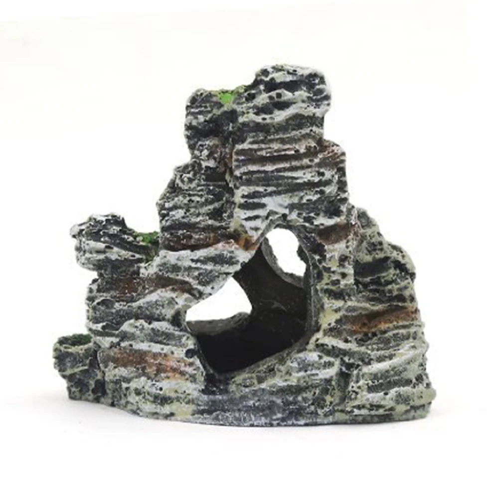 

Mountain View Aquarium Ornament Tree Rock Cave Stone Decoration Fish Tank