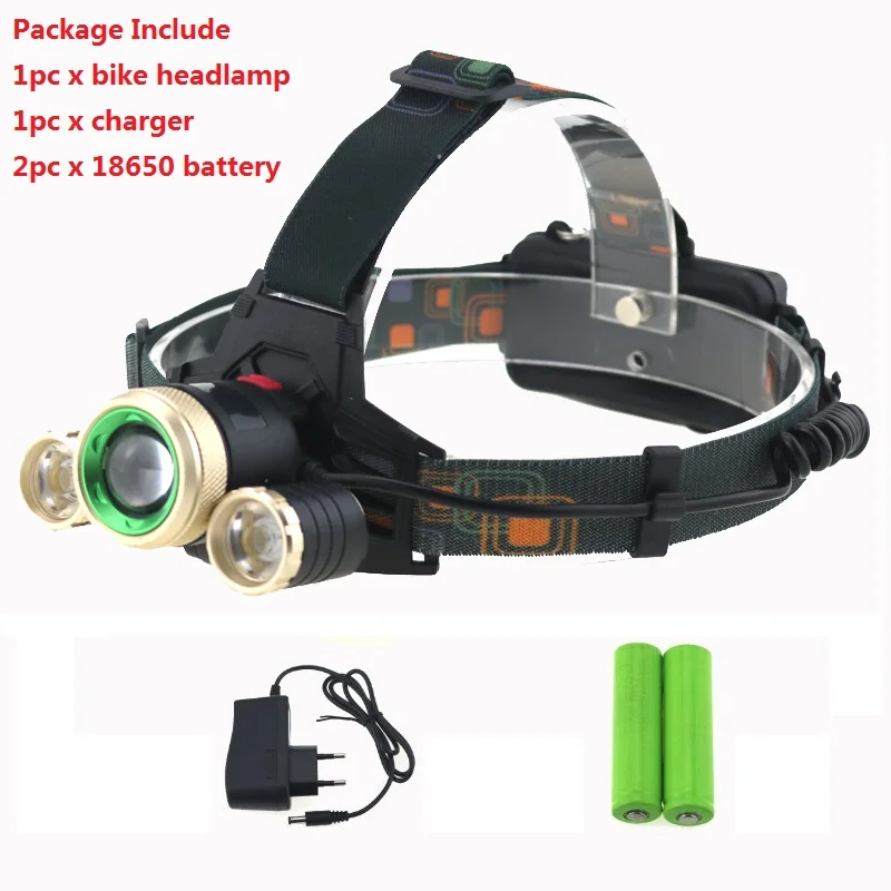 Zoomable T6 LED 5000 Lumens Bicycle Bike Head Light Headlamp Rechargeable Lamp