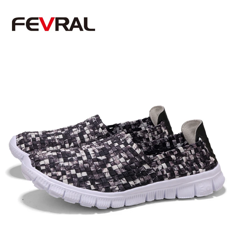 FEVRAL/ г. Летняя женская повседневная обувь на плоской подошве Женская тканая обувь на плоской подошве женские разноцветные слипоны, женские брендовые лоферы, размер 30-44