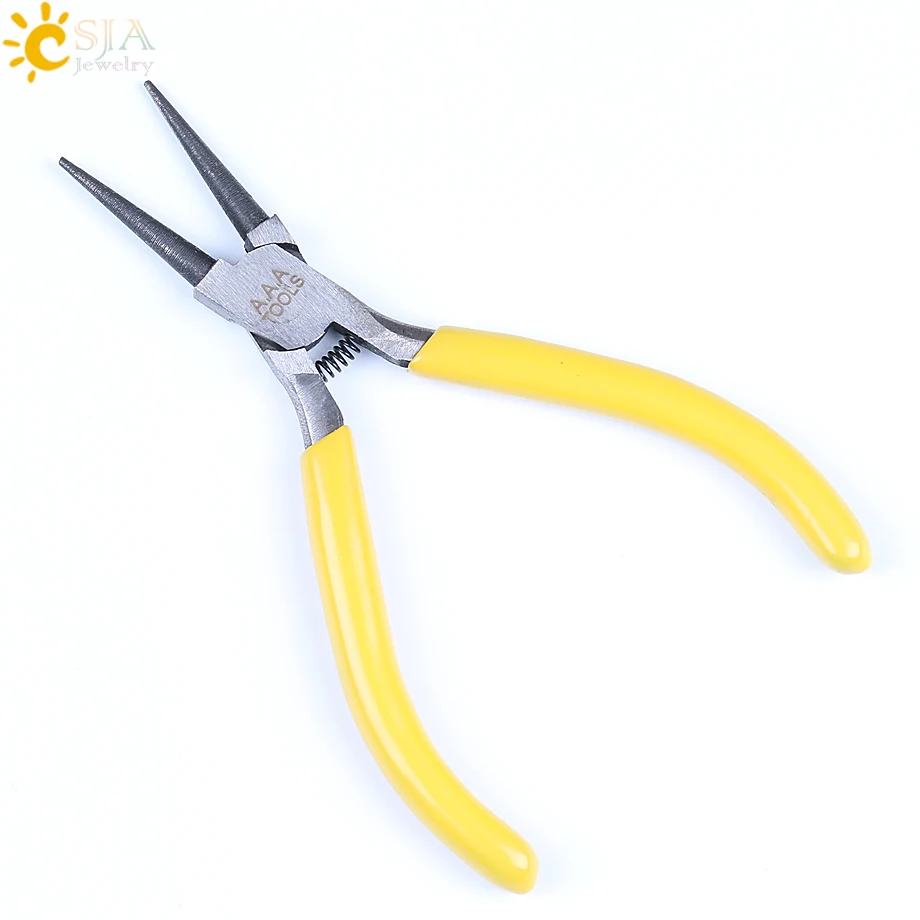 

CSJA 126mm Long Round Nose Pliers Plastic Handle Durable Hand Tools Jewellery Jewelry DIY Wire Wrapping Stripper Crimping E188