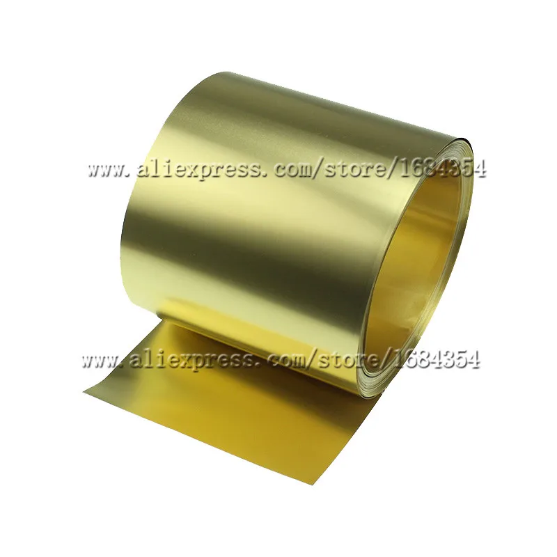 Тонкая латтеновая флекторная пластина из золотого листа, желтая медная фольга, латунная пластина 0,03X100X1000 мм, толщина 0,03 мм, латунная полоса