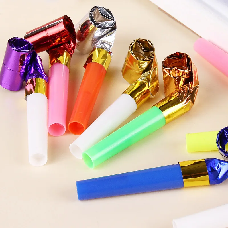 

10pcs Hot Party toys hat baby toys 0-12 months Plastic Small Blow Dragon Whistle Cheer Leading Birthday Party Toys For Children