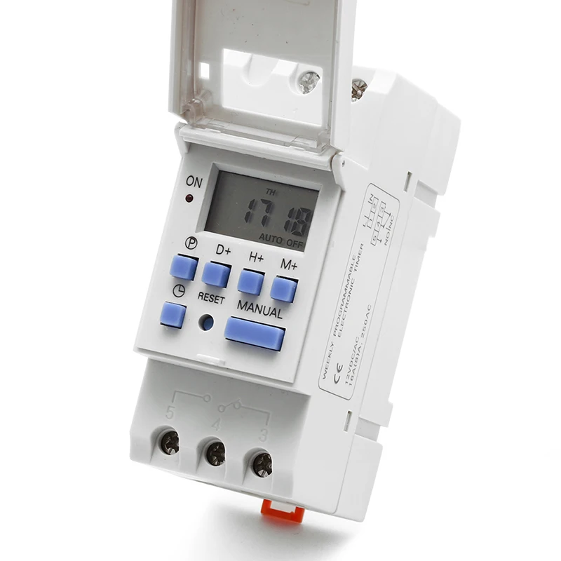 

New DIN Rail Time Relay Switch Digital LCD Power Programmable Timer DC 12V