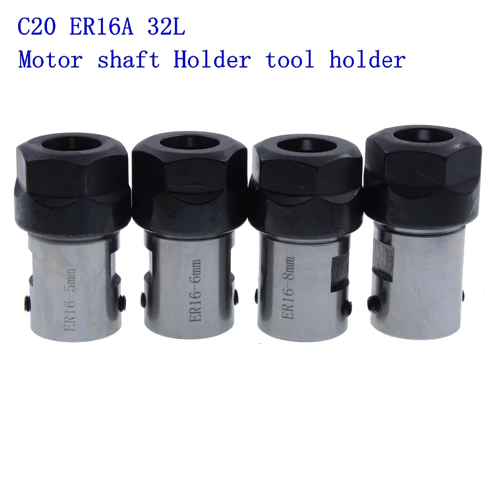 1pcs Spindle Motor Clamp Tool Rod C20 Er16 32l Inner Hole 5mm 6mm 8mm