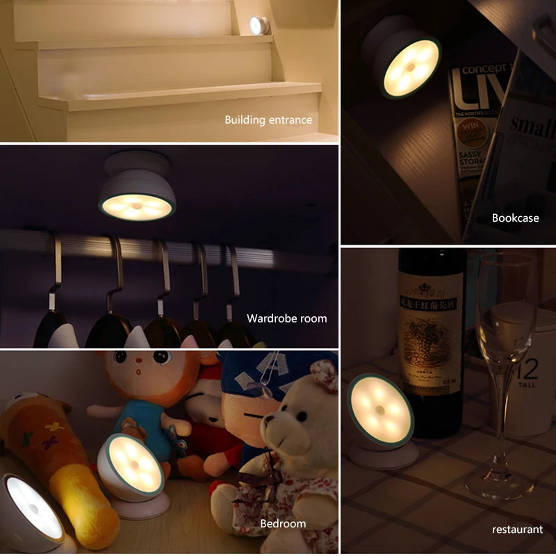 

USB Charging Motion Sensor Activated Wall Light Induction Nightlight Lamp for Hallway Closet AI88