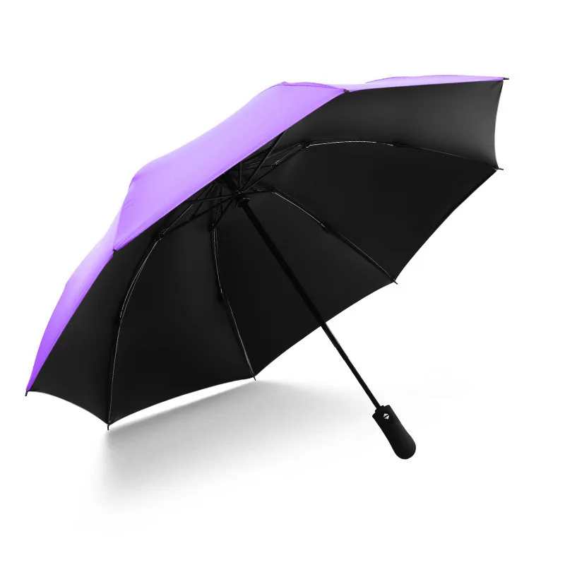 FGHGF Ветрозащитный Складной автомобильный Зонт закрытый открытый роскошный большой ветряной зонтик мужской черный синий зонт - Цвет: Purple