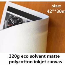 42in* 30 м Эко-растворитель полихлопок пустой струйный печати холст рулон с матовой поверхностью