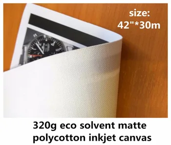 

42in *30m Eco-solvent polycotton blank inkjet print canvas roll with matte surface