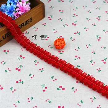 

20Yards Bubble Skirt Ruffle Hem Organza Lace Ribbon Black Red Pleated Lace Trim Fabric Accessories Tutu Lace Wedding Decortion