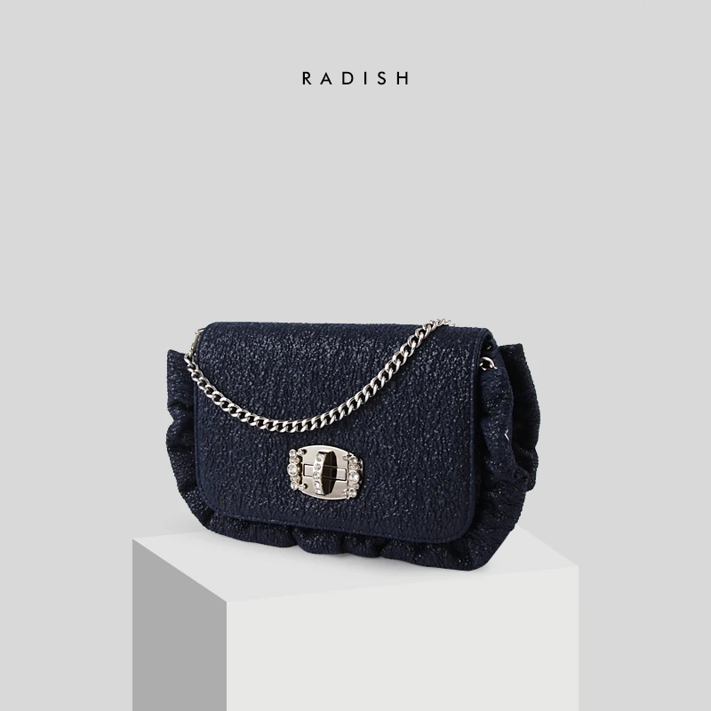 

RADISH Ruffle Acrylic Chain Litchi Grain Women's Shoulder Bag Fashion Portable Restoring Ancient Ways Bags