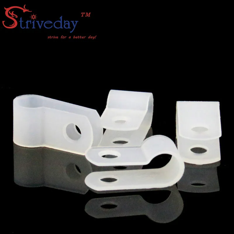 

500pcs/lot White Type R Line deduction Wiring Accessories Type R Line Card Clamps 6.4mm Cable retention Clips