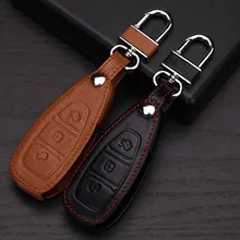 Freies verschiffen, gute qualität Echtem leder autoschlüssel brieftasche tasche fall-abdeckung für Für Ford Focus 3 Kuga/Ecosport/rand/Mondeo Etc