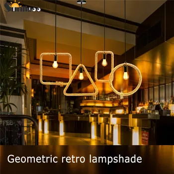 

Sunligoo New European Retro Style Black Metal with Hemp Rope Birdcage Diamond Pyramid Shape Ceiling Pendant Light Lampshades 1pc