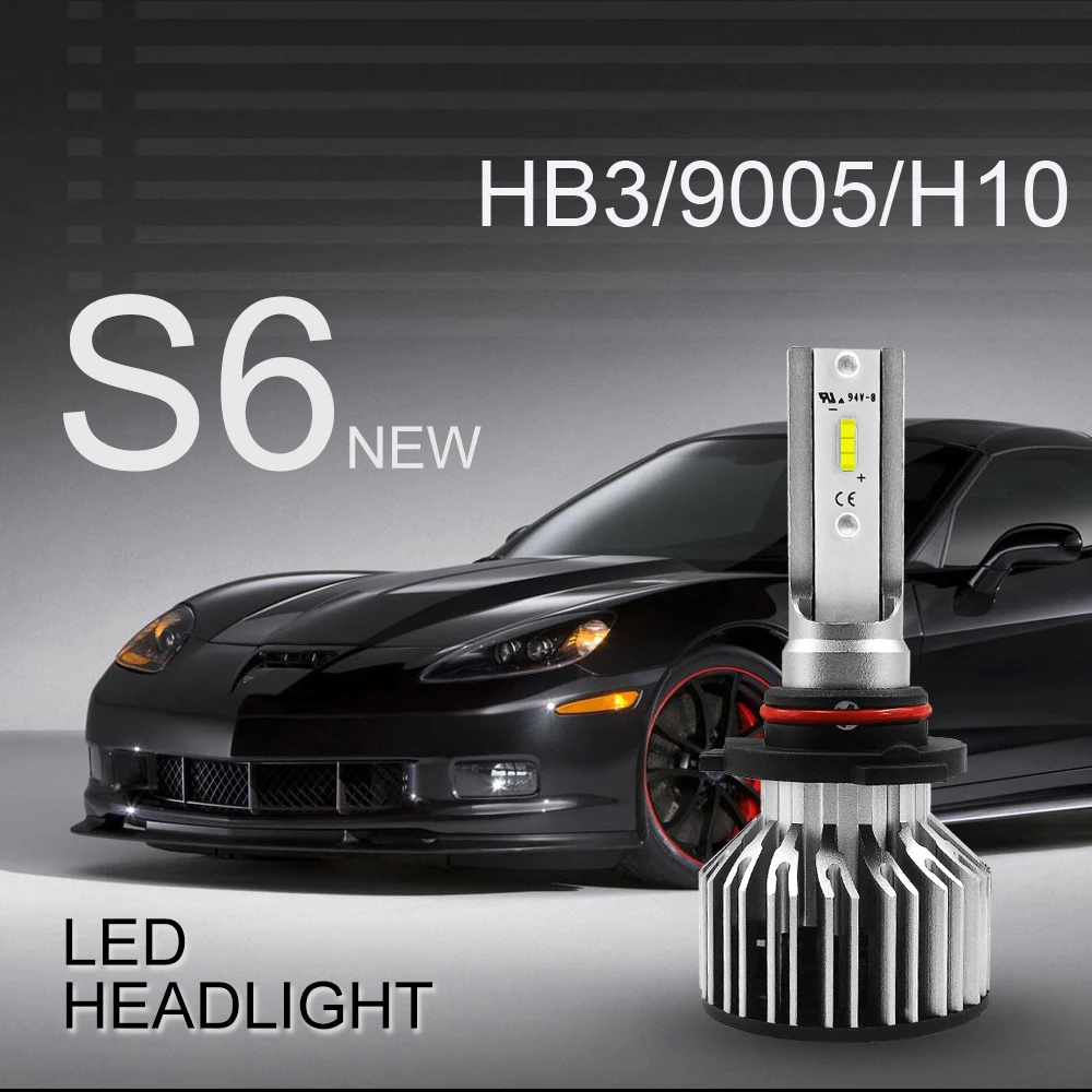 HB3/9005/H10 2PCS LED Headlight Bulbs Conversion Kit,DOT Approved