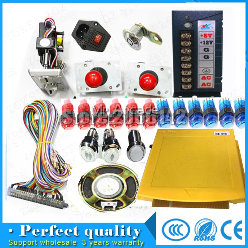 

815 in 1 Arcade Mutligames Pandora Board kit Jamma with cga and vga output with jamma harness joystick buttons speaker