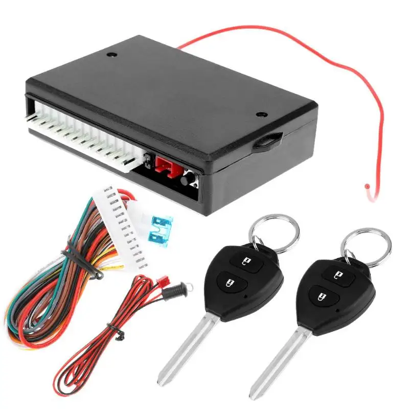 Comprar Kit de bloqueo de puerta Central para coche de 12V Universal VODOOL, sistema de entrada sin llave de bloqueo Central para vehículo con 2 controles remotos