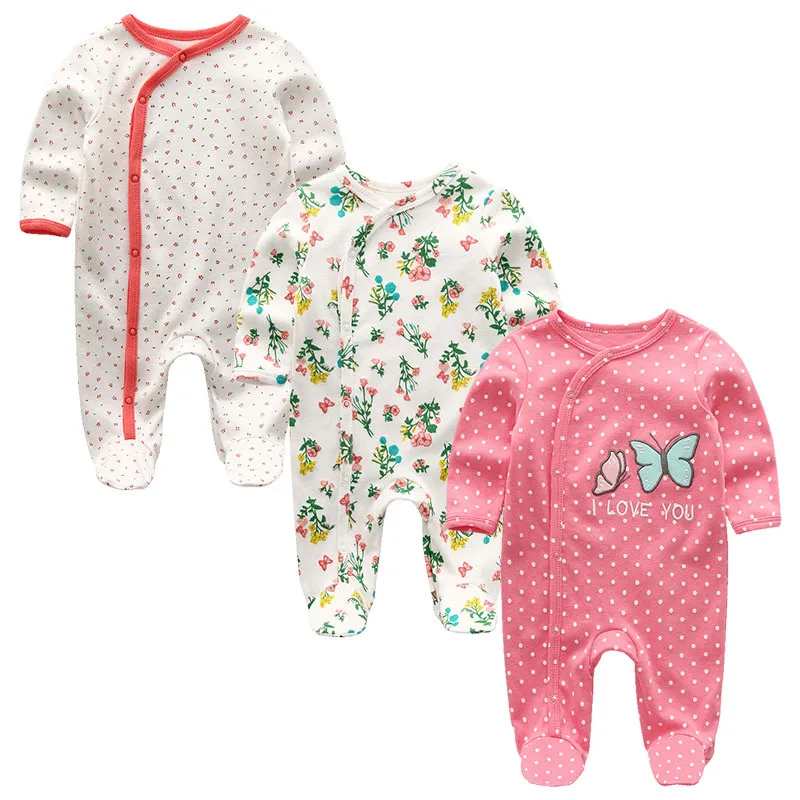 Одежда для девочек 2/3 шт., одежда для маленьких девочек, одежда с длинными рукавами для маленьких мальчиков 0-12 месяцев, хлопковый Детский боди для новорожденных, Ropa de Bebe - Цвет: Baby Girl Clothes204